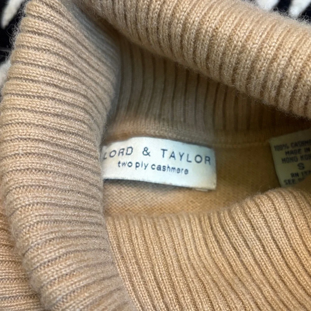 Vintage Lord & Taylor Two-Ply Cashmere Turtleneck - Camel - Picture 2 of 6